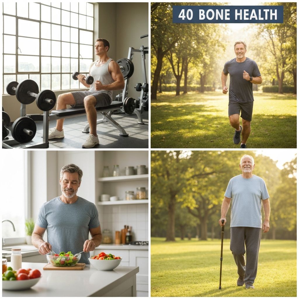 Men at different life stages engaged in everyday activities showing health consciousness